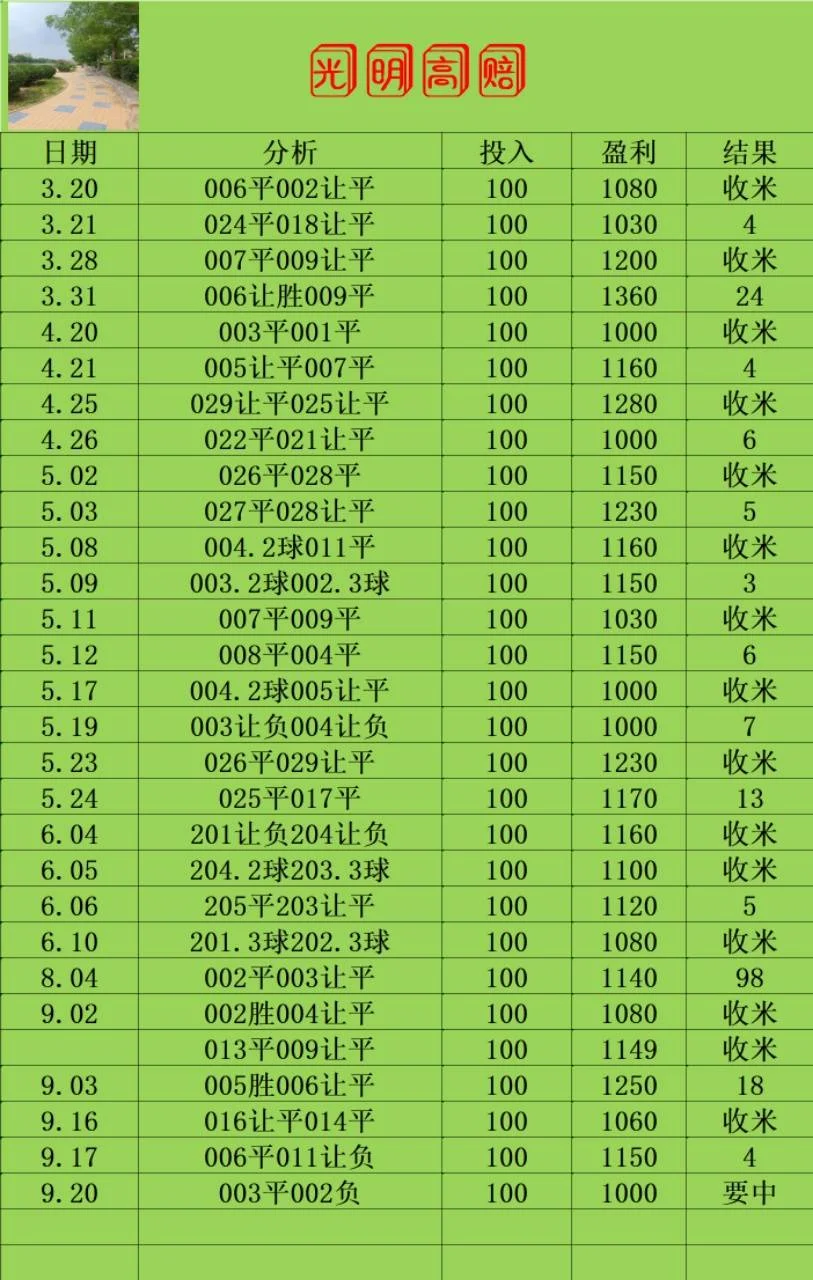 光明高赔赛事分析