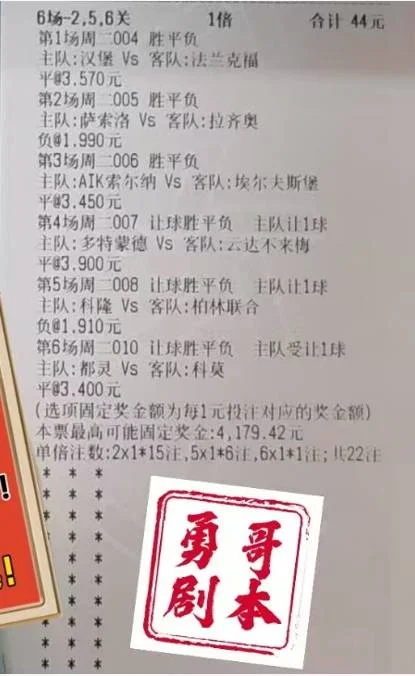 勇哥赛事分析