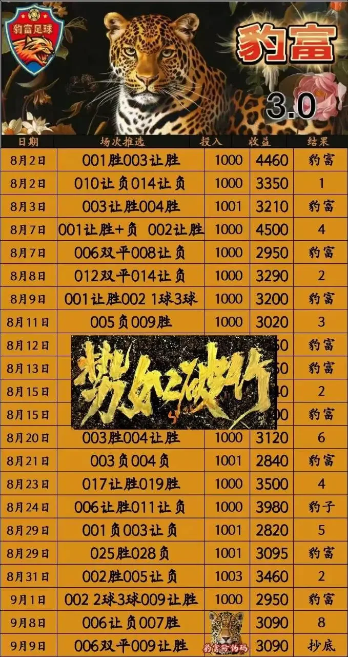 豹富赛事分析